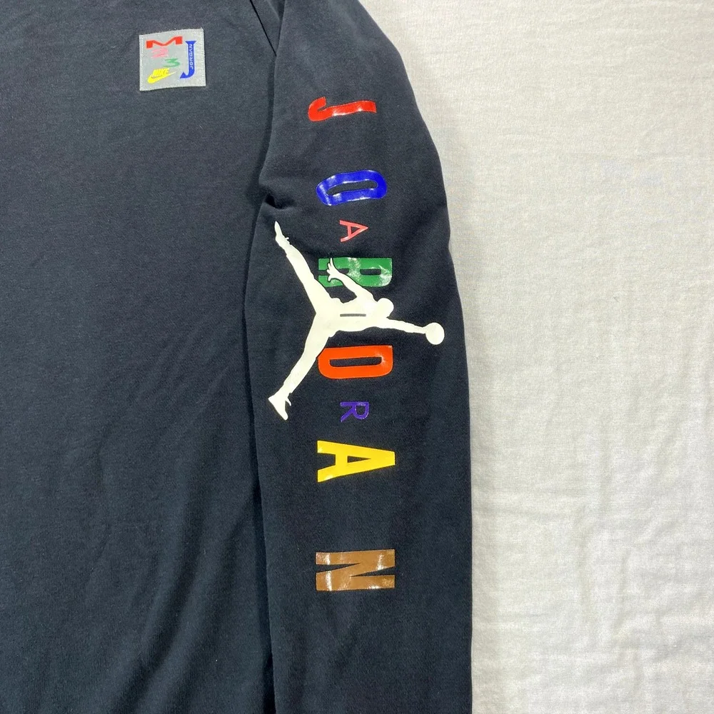 Nike Air Jordan Sweatshirt Mens‎ Small Black Jumpman Flight Crewneck MJ 23